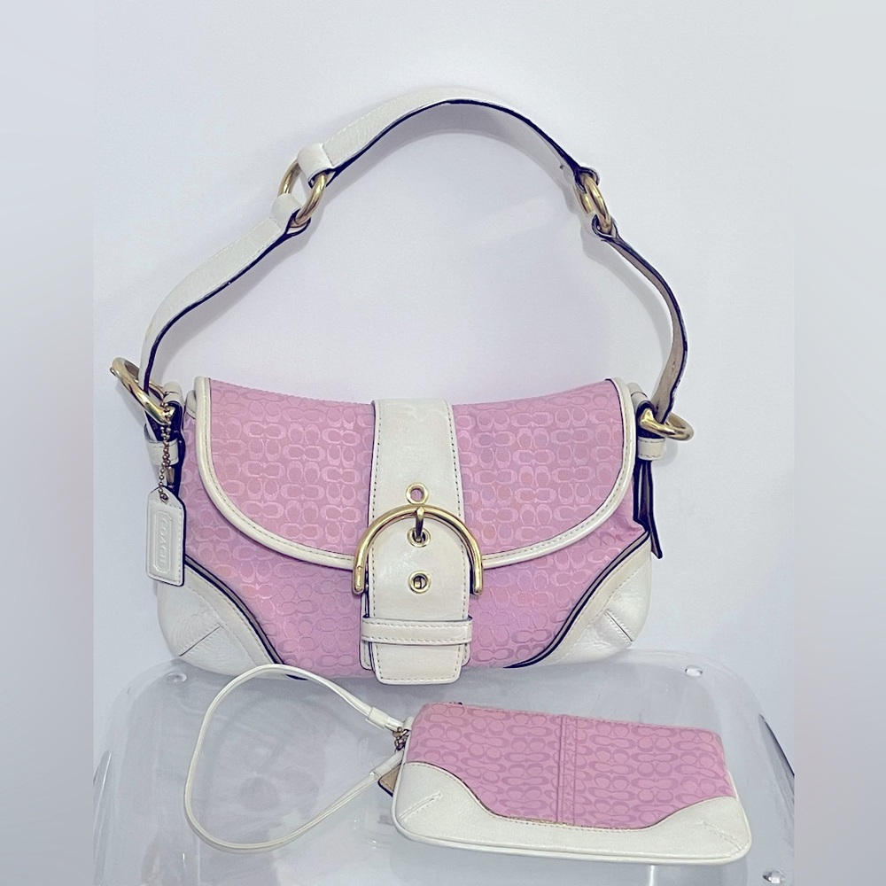Coach Pink and Cream Shoulder Bag